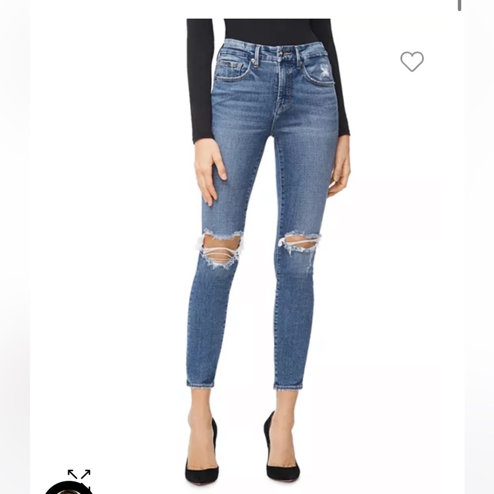 Good American good legs crop distressed size 28 NWT